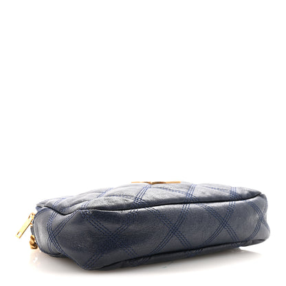 Saint Laurent Grained Lambskin Quilted Mini Becky Double Zip Bag Blue Charron 4 of 10