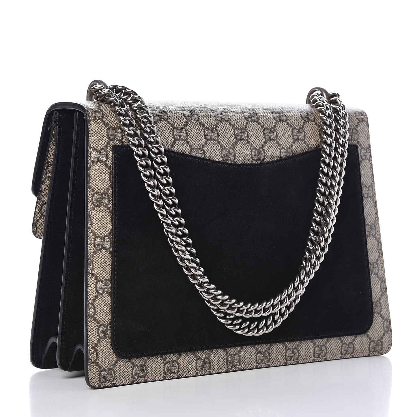 GG Supreme Monogram Medium Dionysus Shoulder Bag Black