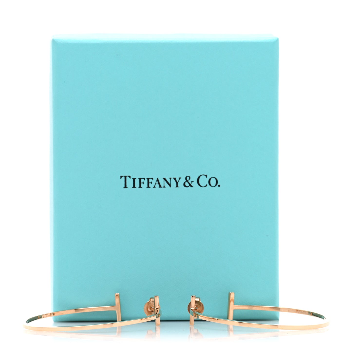 18K Rose Gold Extra Large T Wire Hoop Earrings