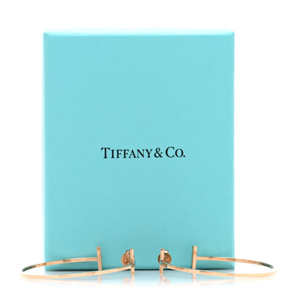 Tiffany 18K Rose Gold Extra Large T Wire Hoop Earrings 5 of 5