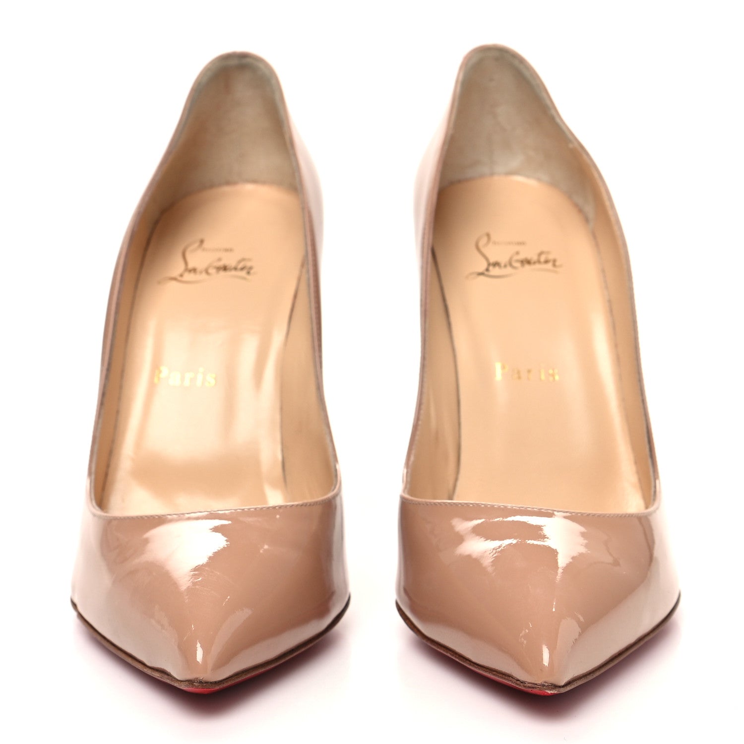 Christian Louboutin Patent Pigalle Follies 100 Pumps 40.5 Nude 2 of 10