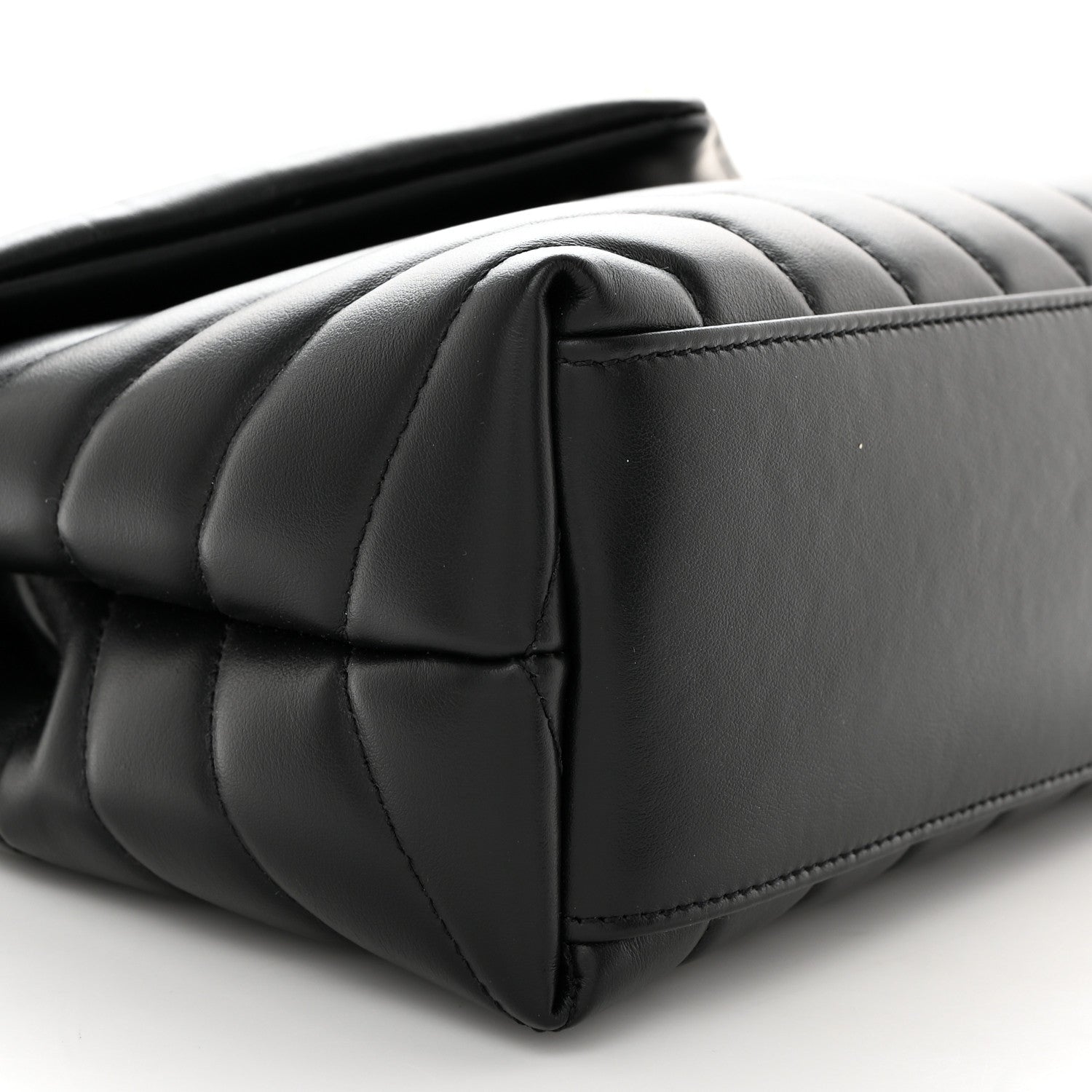 Saint Laurent Calfskin Y Quilted Monogram Small Loulou Chain Satchel Black 9 of 10