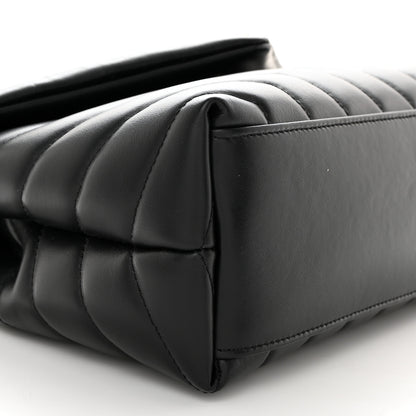 Saint Laurent Calfskin Y Quilted Monogram Small Loulou Chain Satchel Black 9 of 10