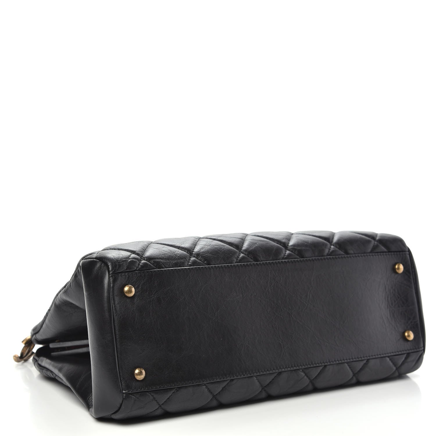 Chanel Aged Calfskin Large Just Mademoiselle Bowling Bag Black 4 of 10