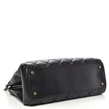 Chanel Aged Calfskin Large Just Mademoiselle Bowling Bag Black 4 of 10
