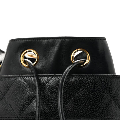 Chanel Caviar Drawstring Bucket Shoulder Bag Black 16 of 16