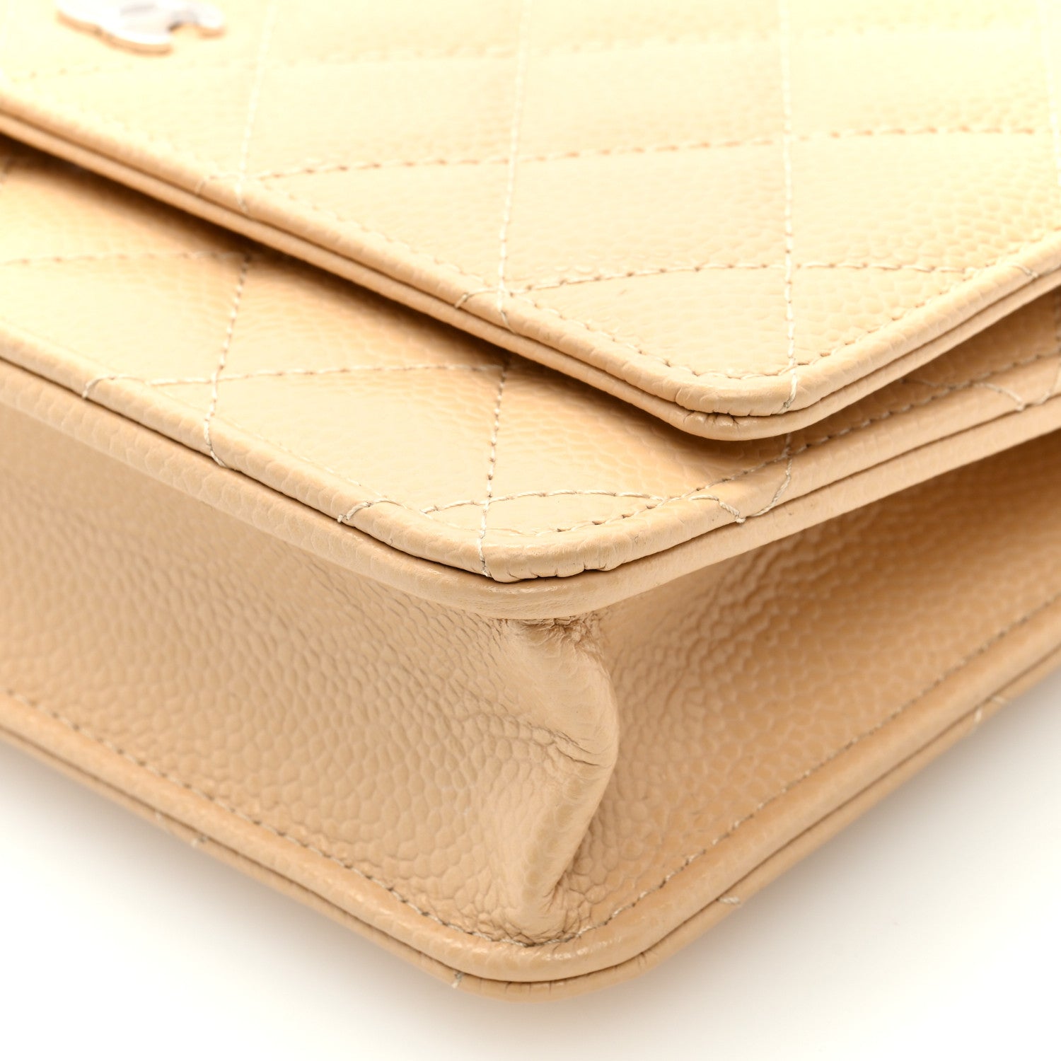 Chanel Caviar Quilted Wallet On Chain WOC Beige 9 of 10