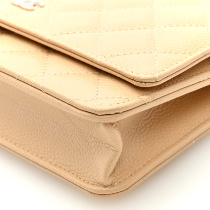 Chanel Caviar Quilted Wallet On Chain WOC Beige 9 of 10