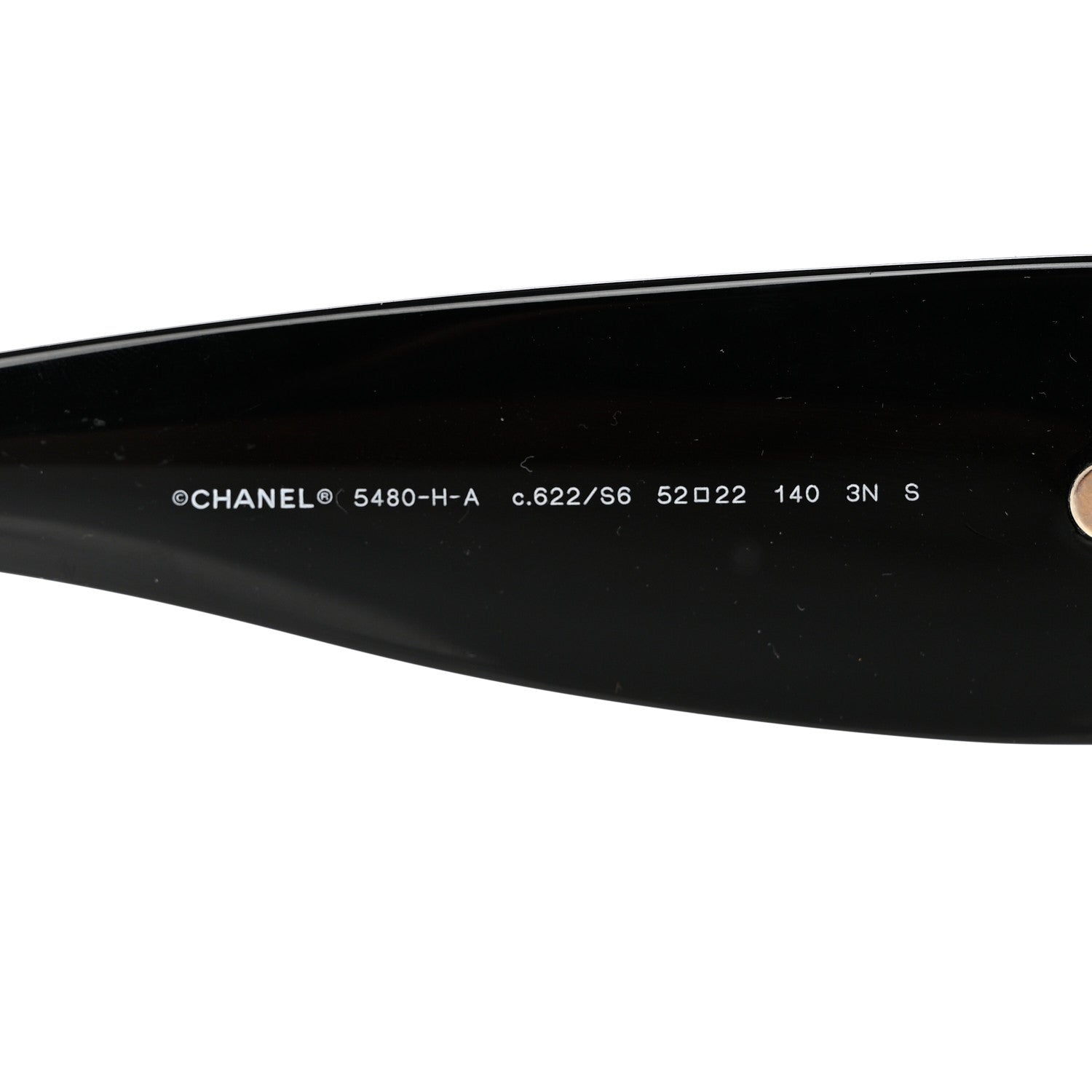 Chanel Acetate Pearl Rectangle Sunglasses 5480-H Black 5 of 8