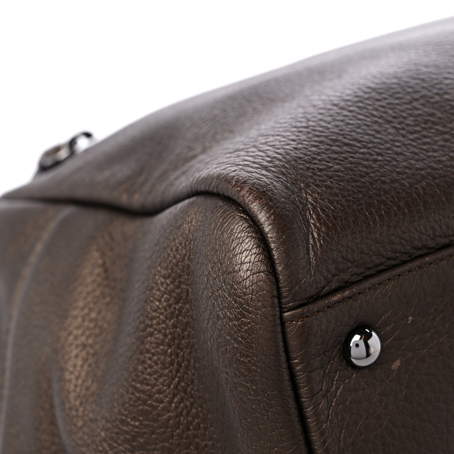 Chanel Metallic Deerskin Large Luxe Ligne Bowler Bronze 10 of 15
