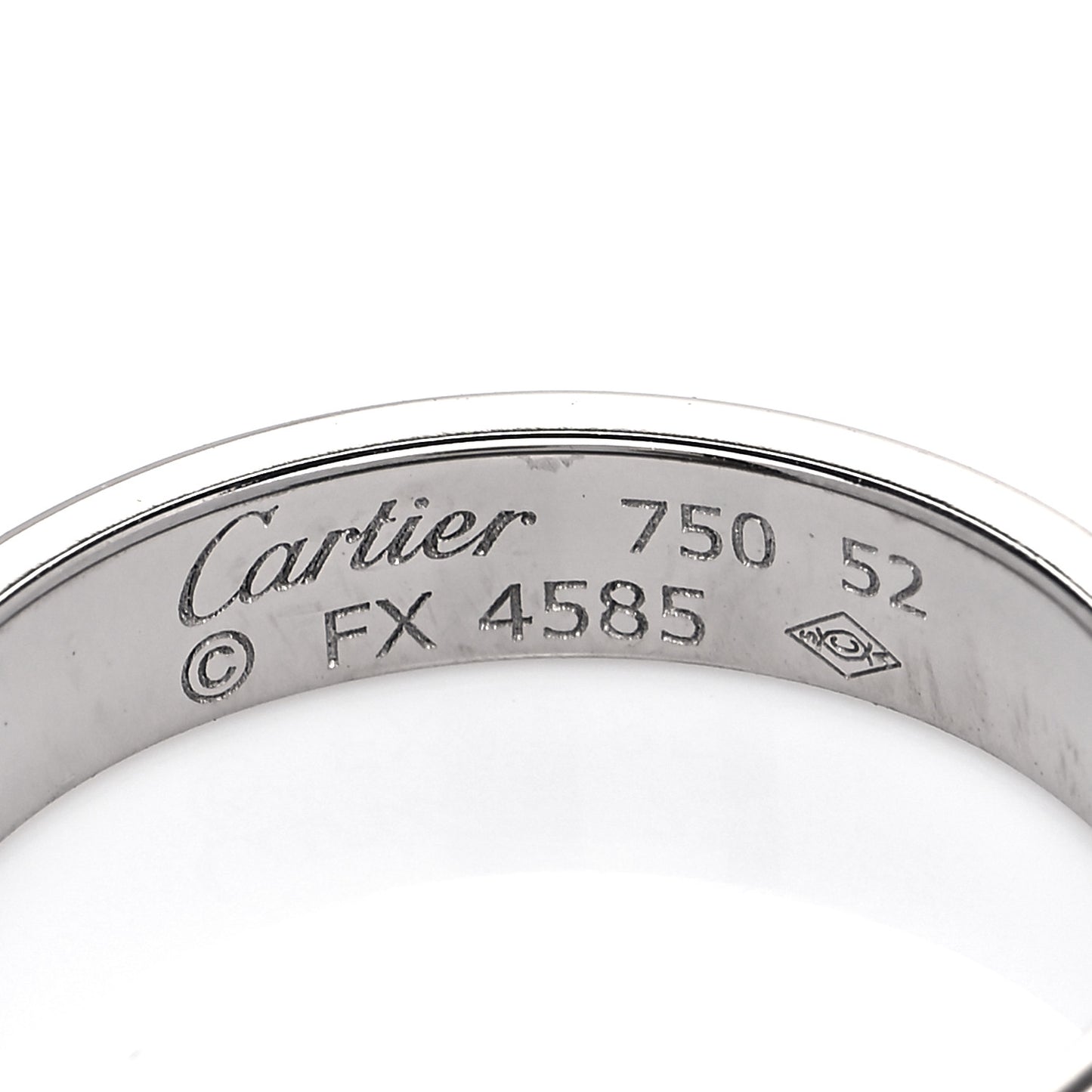 18K White Gold 3.5mm LOVE Wedding Band Ring 52 6