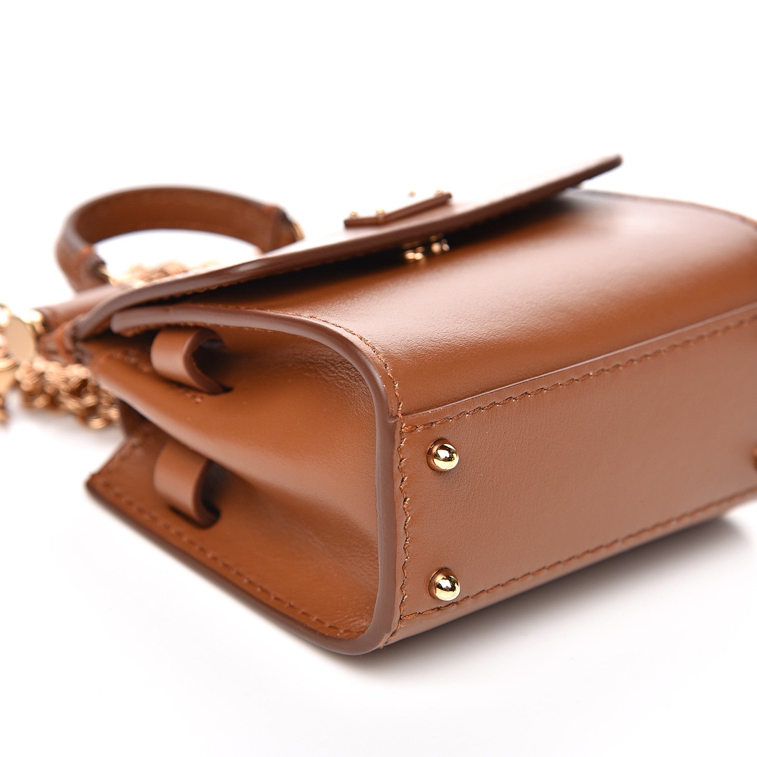 Dolce & Gabbana Calfskin Micro 58 Miss Sicily Satchel Brown 7 of 11