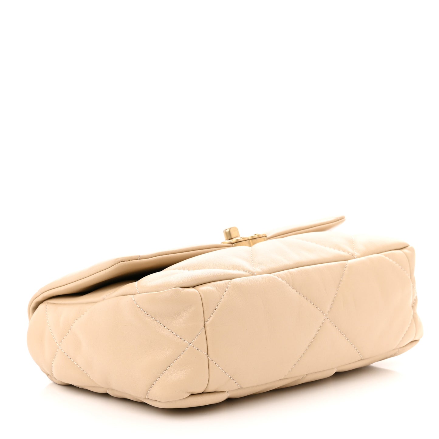Lambskin Quilted Medium Chanel 19 Flap Beige