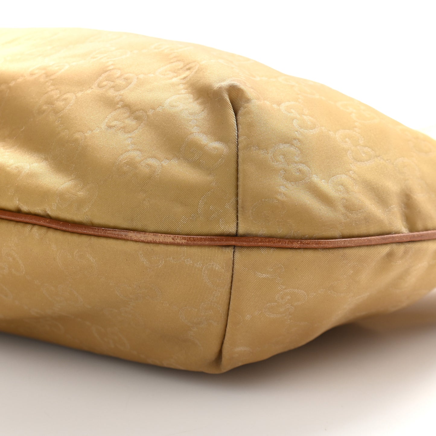 Nylon Monogram Web Medium Half Moon Hobo Beige