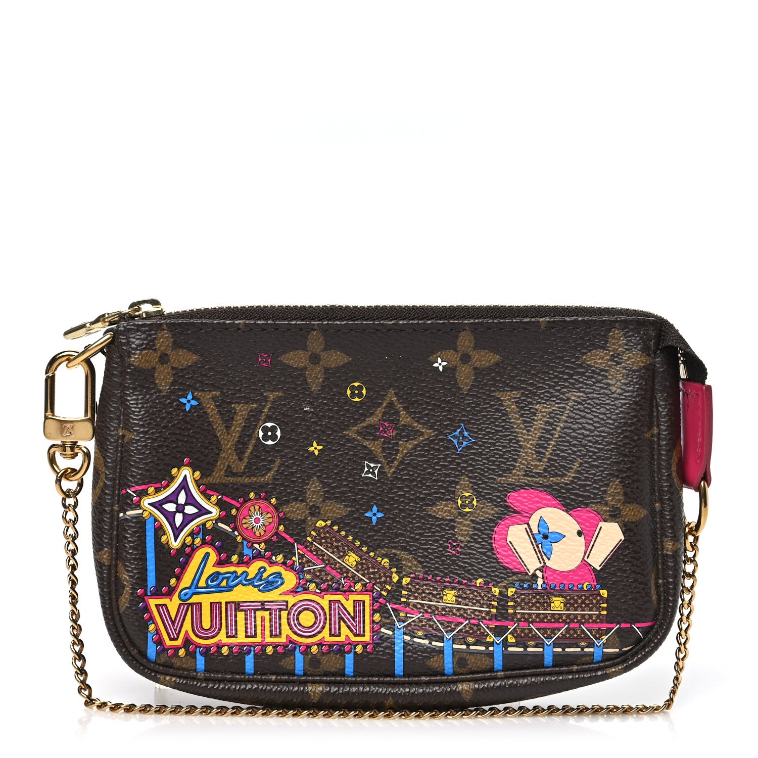 Louis Vuitton Monogram 2020 Christmas Animation Roller Coaster Mini Pochette Accessories Pivoine 1 of 10