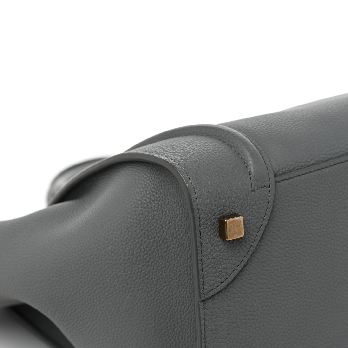 Drummed Calfskin Mini Luggage Kohl