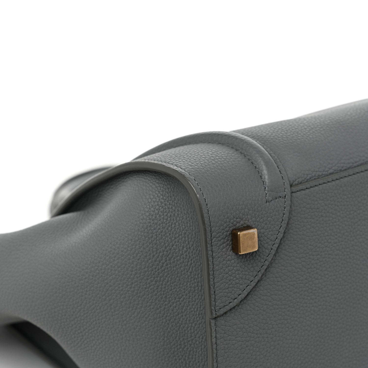 Celine Drummed Calfskin Mini Luggage Kohl 10 of 10