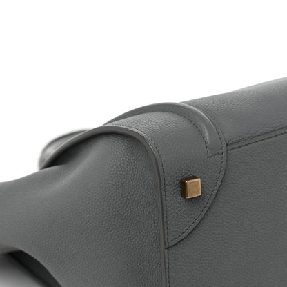 Celine Drummed Calfskin Mini Luggage Kohl 10 of 10