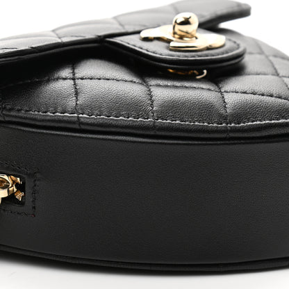 Chanel Lambskin Quilted CC In Love Heart Clutch With Chain Black 9 of 11