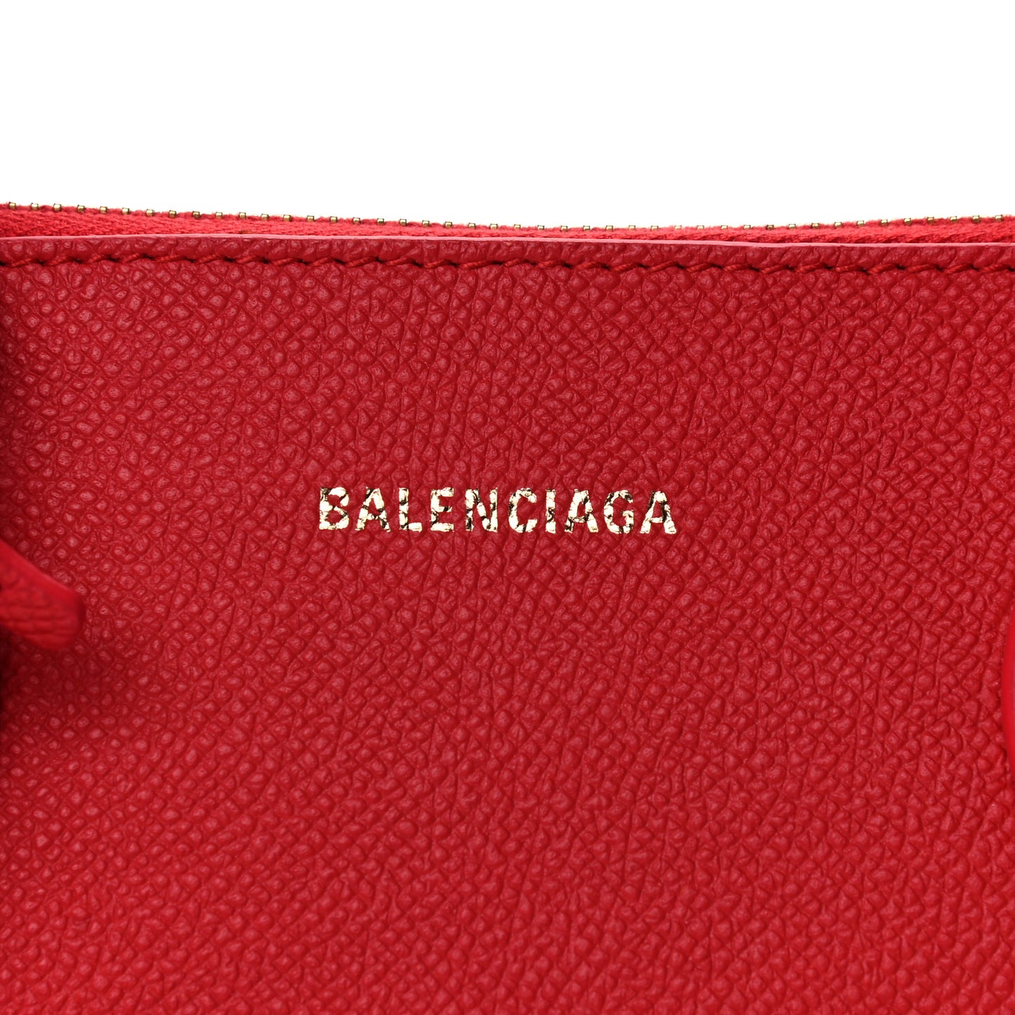 Signature Grained Calfskin Logo S Ville Top Handle Bag Rouge Coquelicot Black