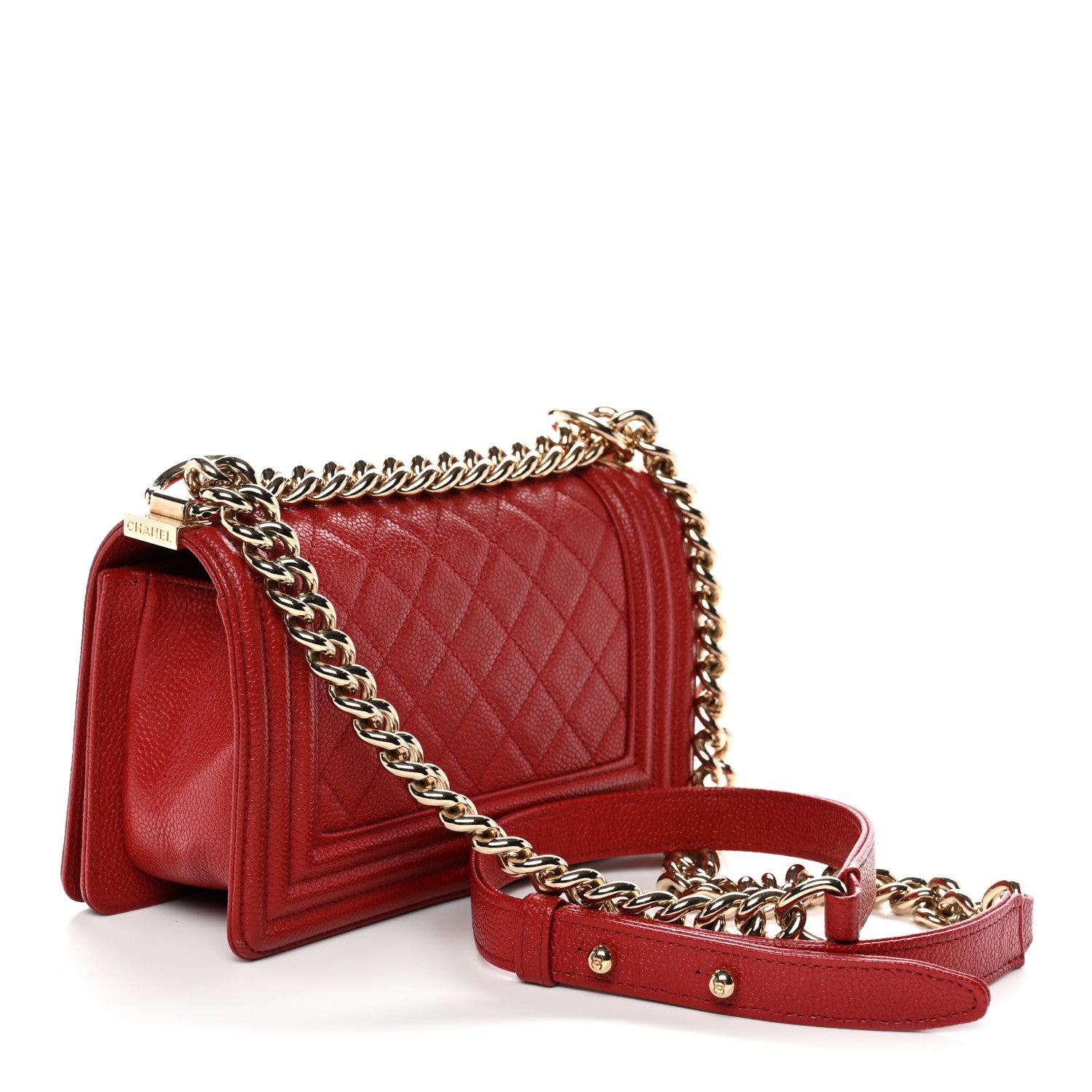 Chanel Caviar Quilted Small Boy Flap Red 3 of 12