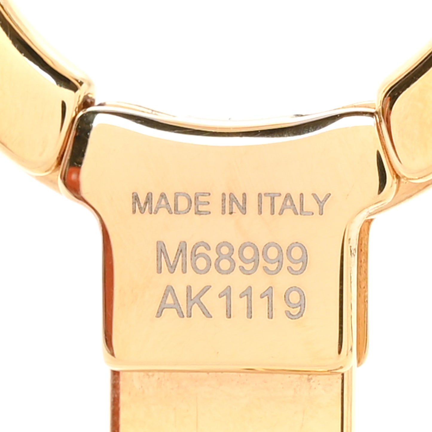 Brass Enamel Fleur De Monogram Bag Charm Chain Gold