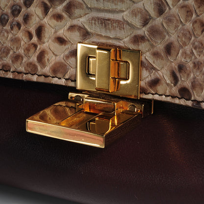 Celine Python and Suede Medium Trapeze Khaki 8 of 11