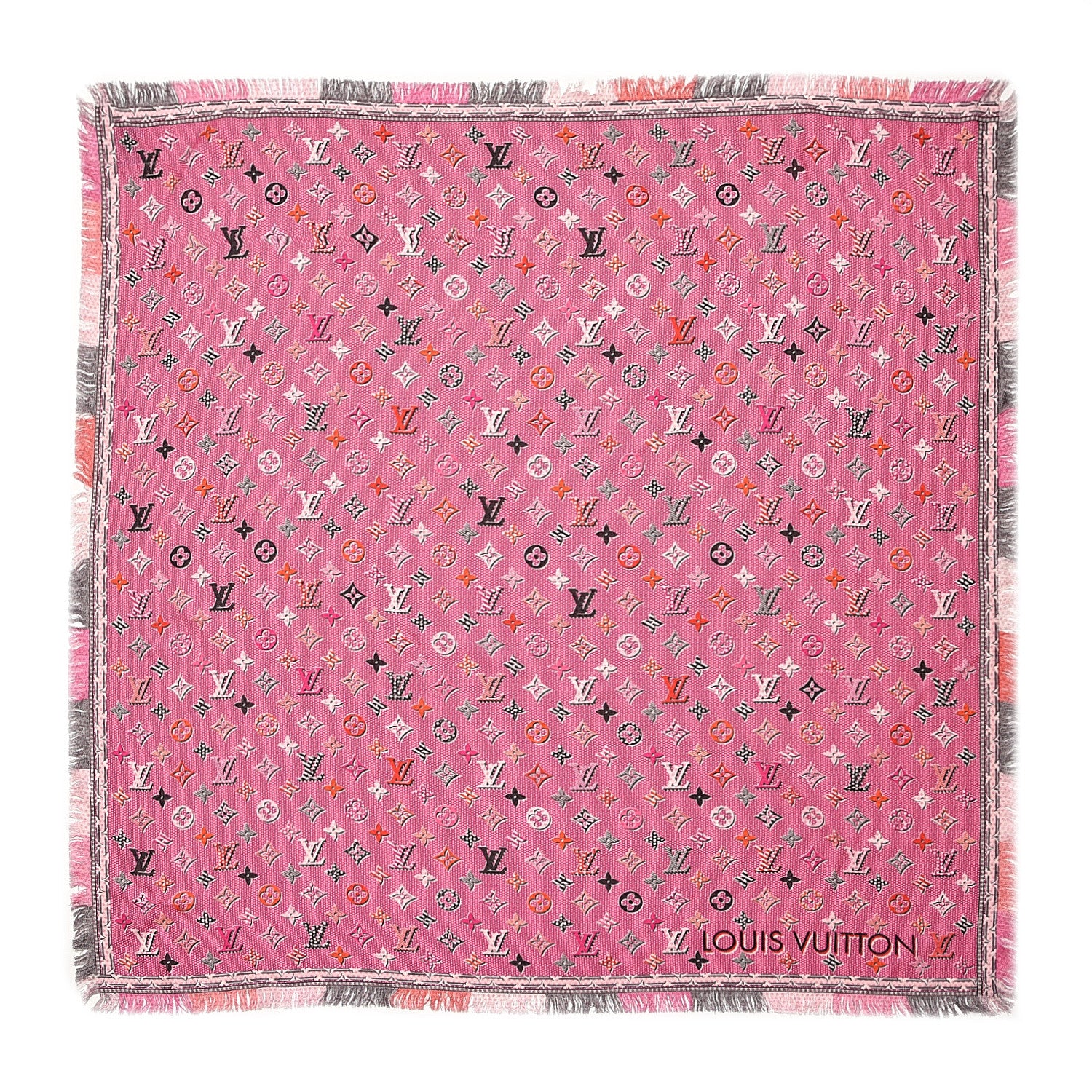 Louis Vuitton Wool Pop Monogram Shawl Pink 1 of 6