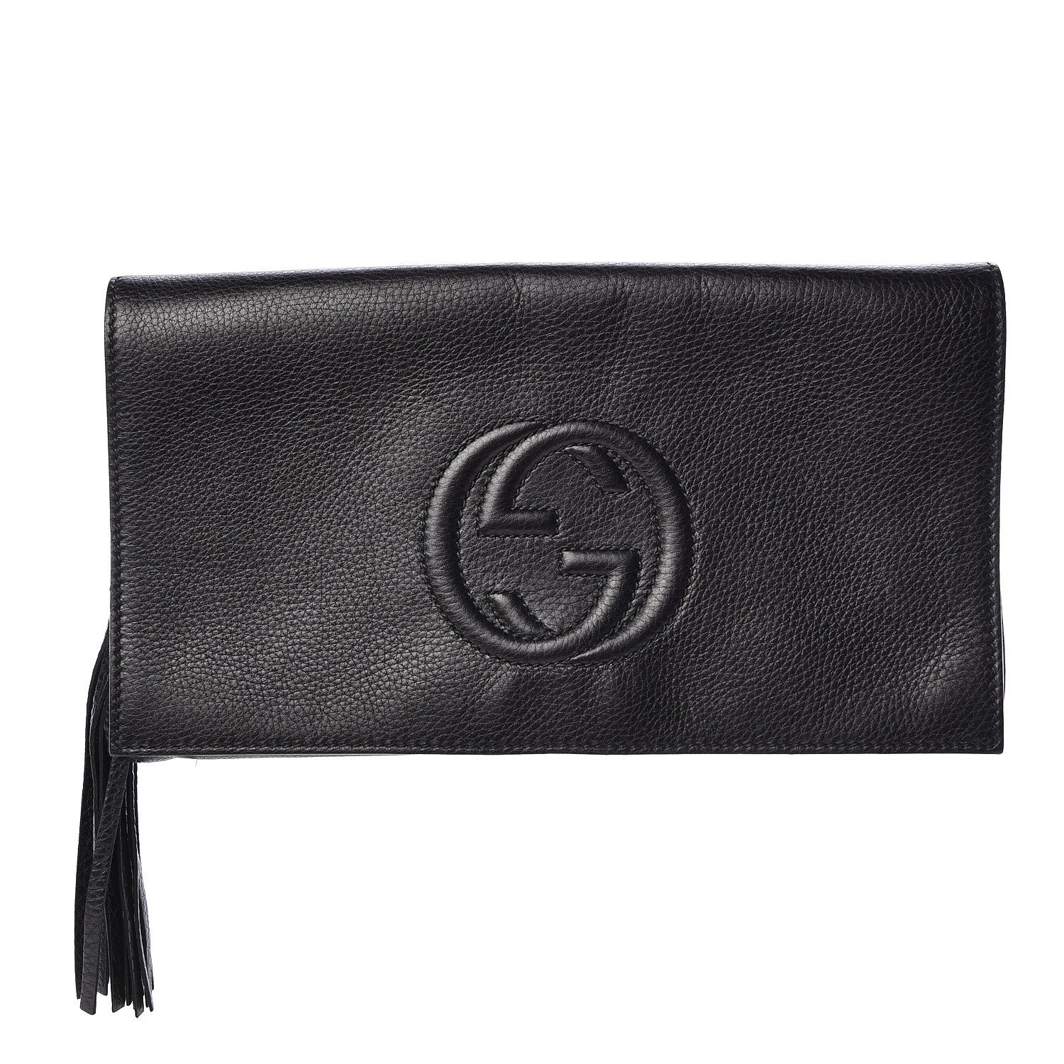 Gucci Pebbled Calfskin Medium Soho Clutch Black 1 of 10
