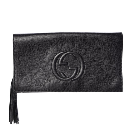Gucci Pebbled Calfskin Medium Soho Clutch Black 1 of 10