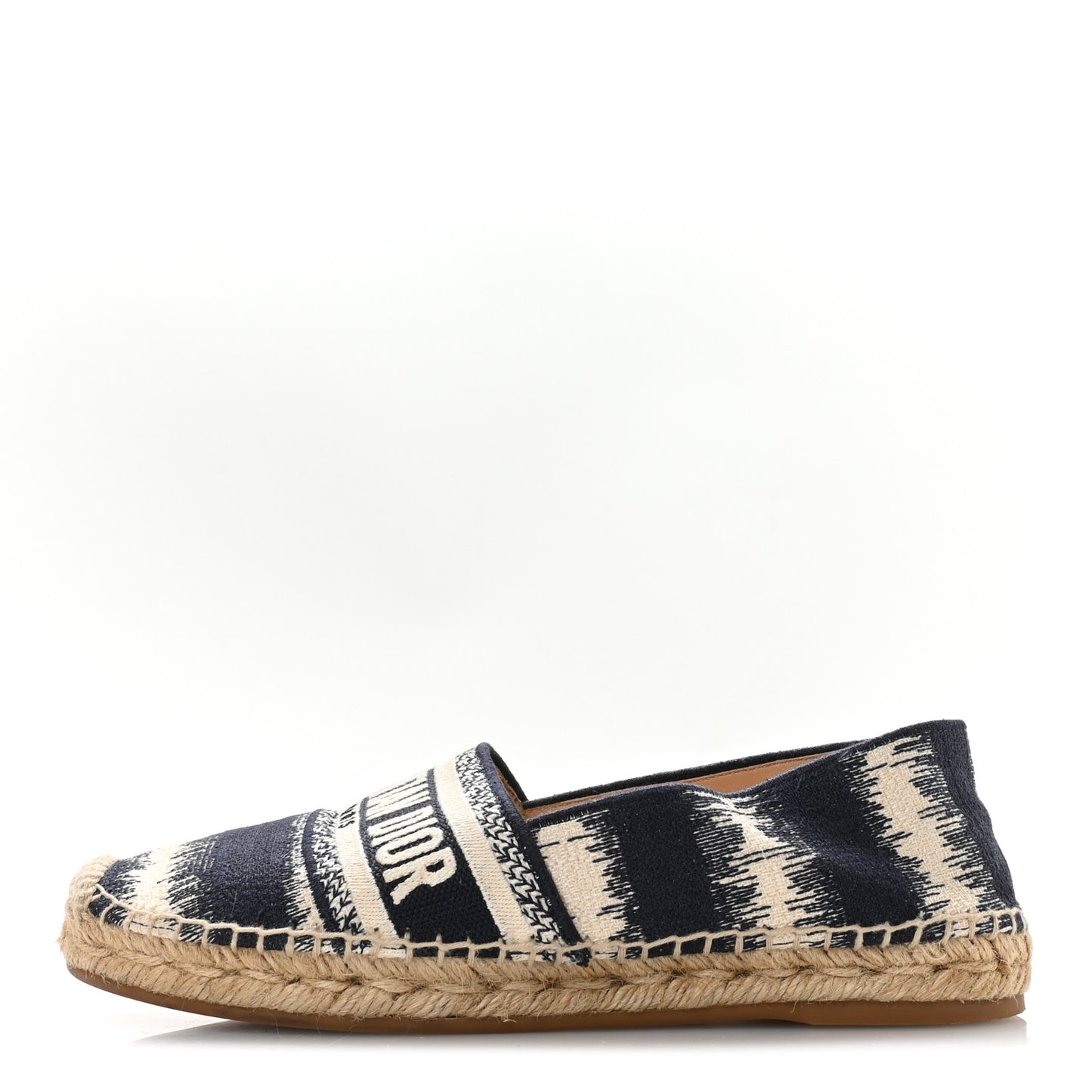 Cotton D-Stripes Embroidered Granville 15mm Espadrilles 36.5 Deep Blue