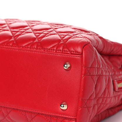 Christian Dior Lambskin Cannage Large Dior Soft Shopping Tote Red 10 of 14