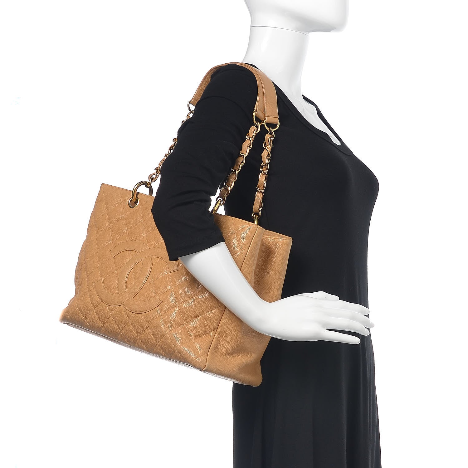 Chanel Caviar Quilted Grand Shopping Tote GST Beige 2 of 12