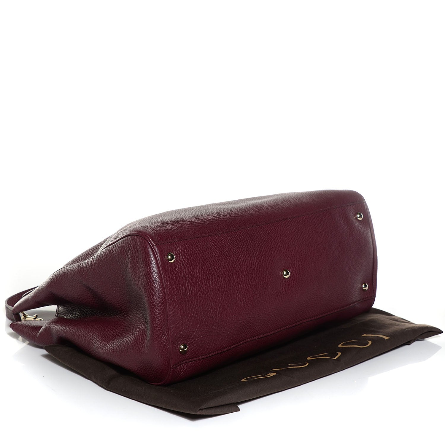 Gucci Calfskin Large Bamboo Shopper Tote Burgundy 4 of 9