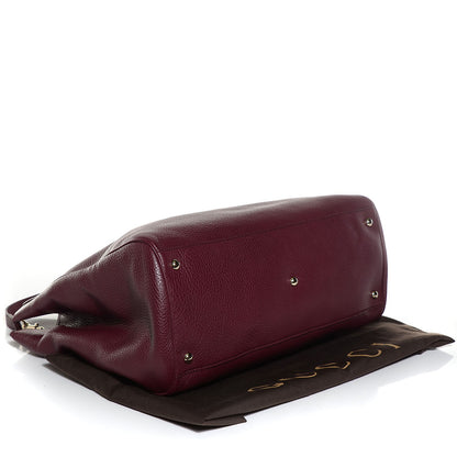 Gucci Calfskin Large Bamboo Shopper Tote Burgundy 4 of 9