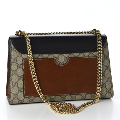 Gucci GG Supreme Monogram Calfskin Medium Padlock Shoulder Bag Beige Black Cuir 2 of 9