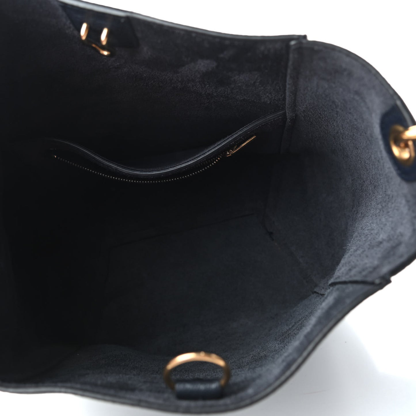 Soft Grained Calfskin Small Sangle Bucket Bag Navy