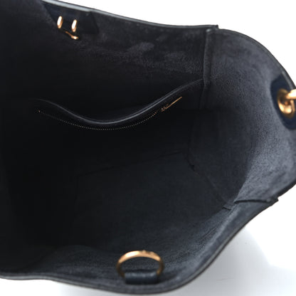 Celine Soft Grained Calfskin Small Sangle Bucket Bag Navy 5 of 9