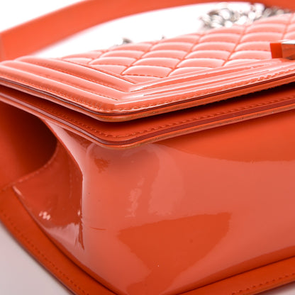 Chanel Patent Calfskin Medium Plexiglass Boy Flap Orange 8 of 12