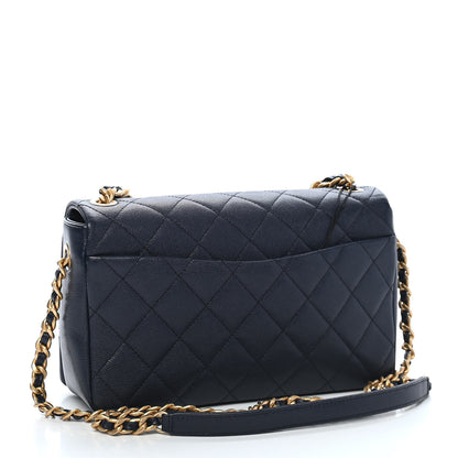 Chanel Caviar Quilted Medium Fashion Therapy Flap Navy Blue 3 of 9