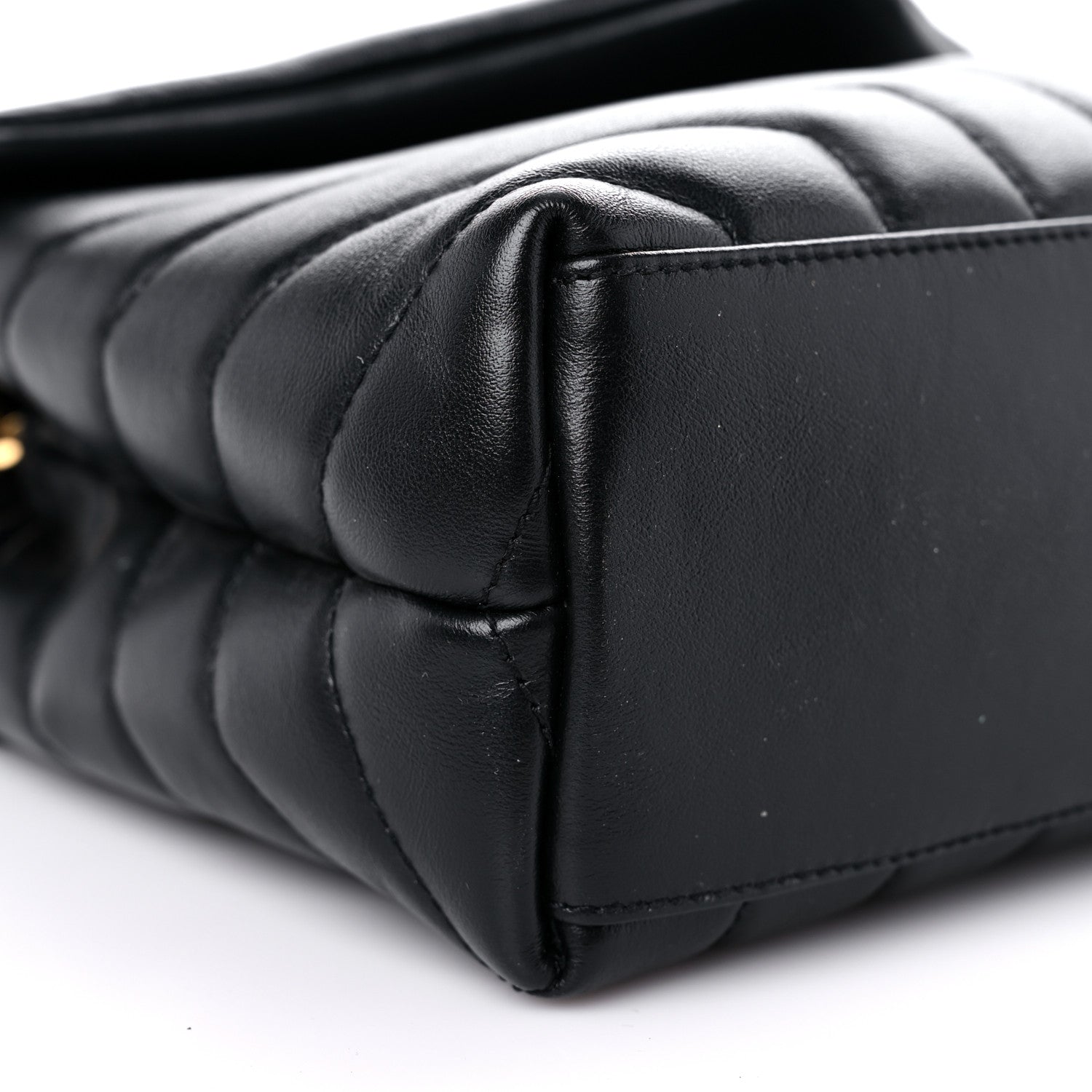 Saint Laurent Calfskin Y Quilted Monogram Small Loulou Chain Satchel Black 9 of 10