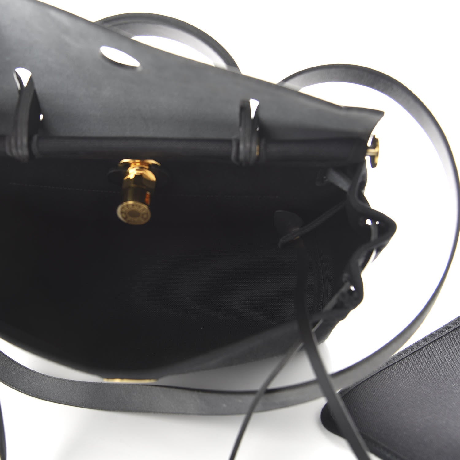 Hermes Military Toile Vache Hunter Herbag Zip PM 31 Black 5 of 8