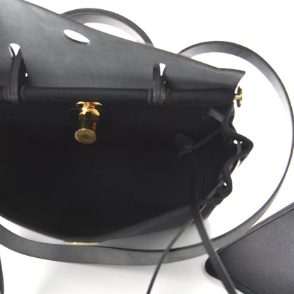 Hermes Military Toile Vache Hunter Herbag Zip PM 31 Black 5 of 8