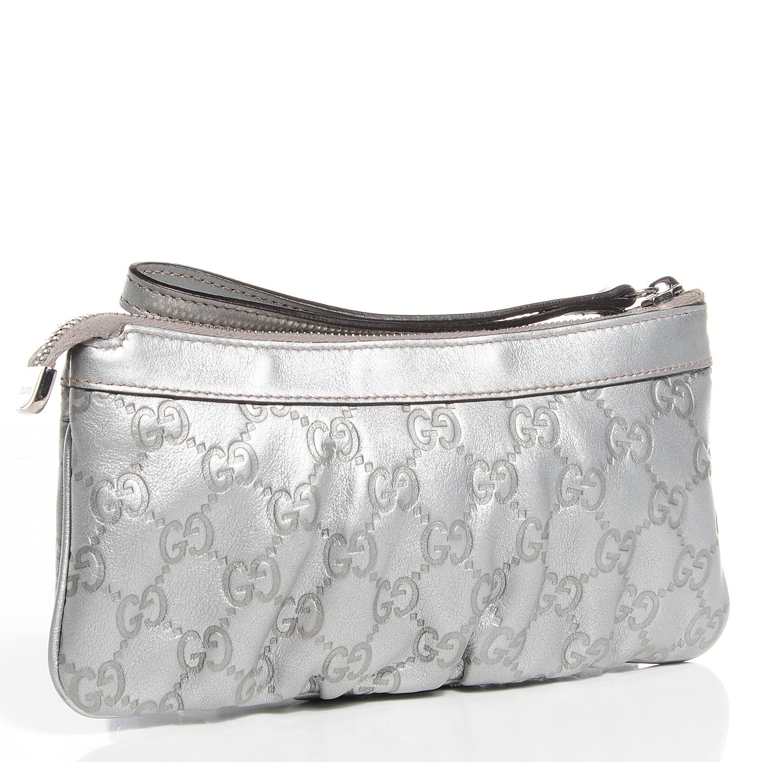 Gucci Guccissima New Britt Wristlet Silver 3 of 7