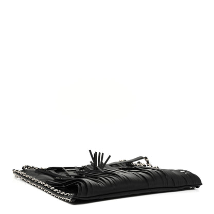 Chanel Calfskin Quilted Fringe Shopping Bag Black 4 of 13