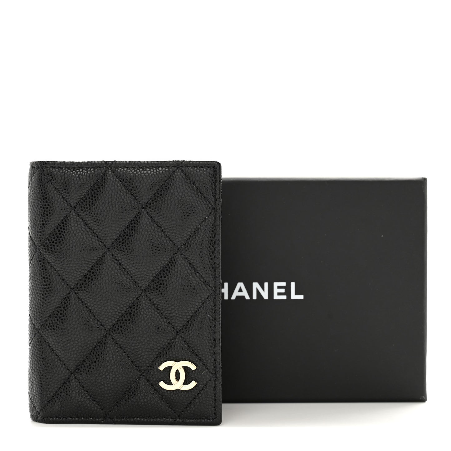Caviar Quilted Card Holder Wallet Black