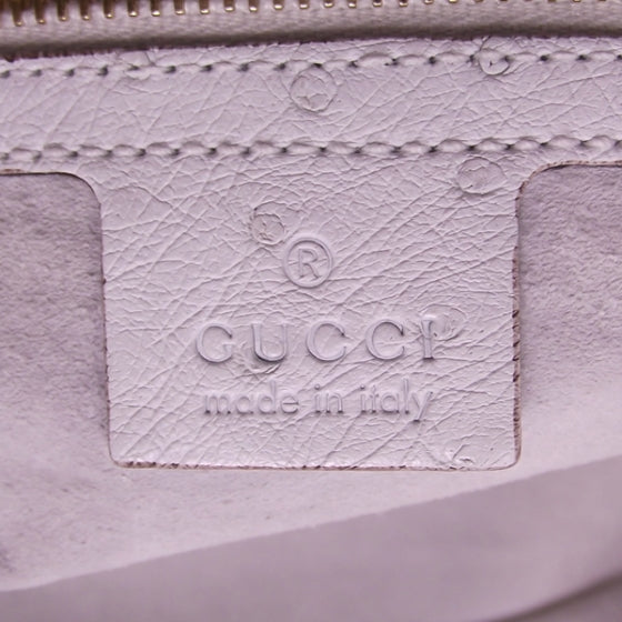 Gucci Ostrich Signature Bowler White 10 of 12