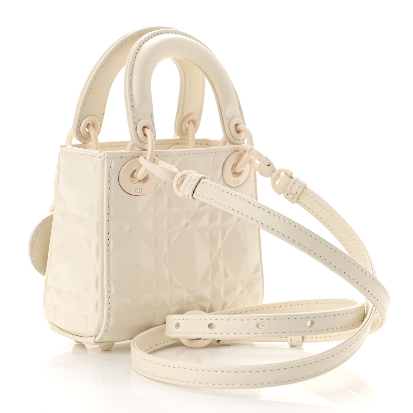 Calfskin Cannage Diamond Micro Lady Dior Latte
