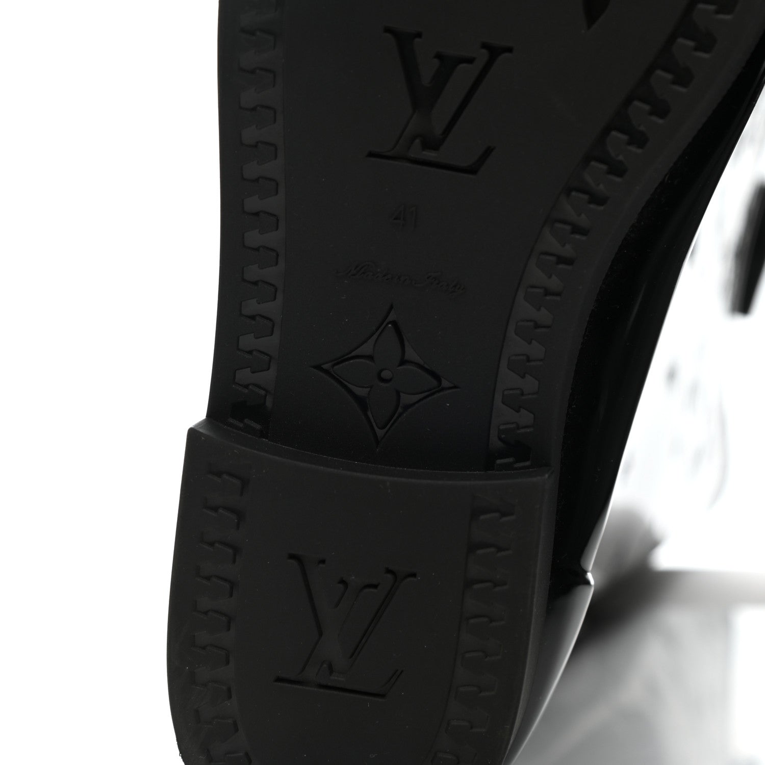Louis Vuitton Rubber Embossed Monogram Drops High Rain Boots 41 Black 6 of 6