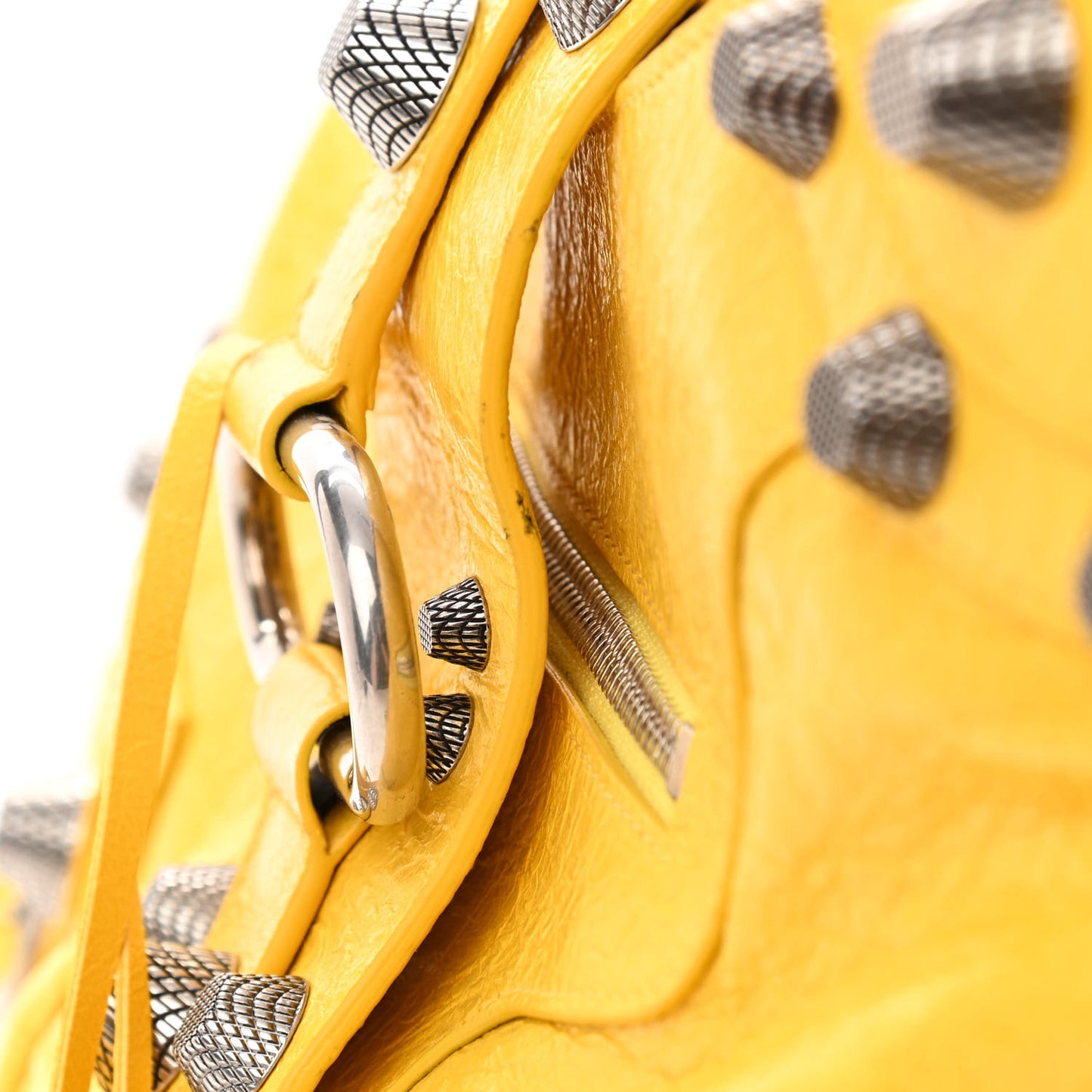 Agneau Arena Large Le Cagole Shoulder Bag Yellow